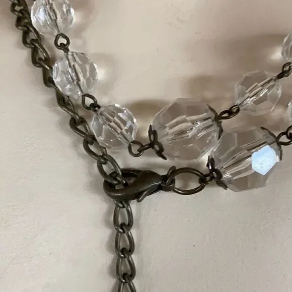 Vintage lightweight faceted Lucite ball and brass metal belt or necklace 39” - Picture 7 of 12